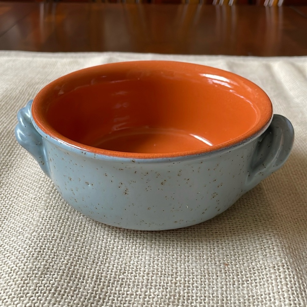 De Silva Italy terra-cotta blue glazed bowl 5”